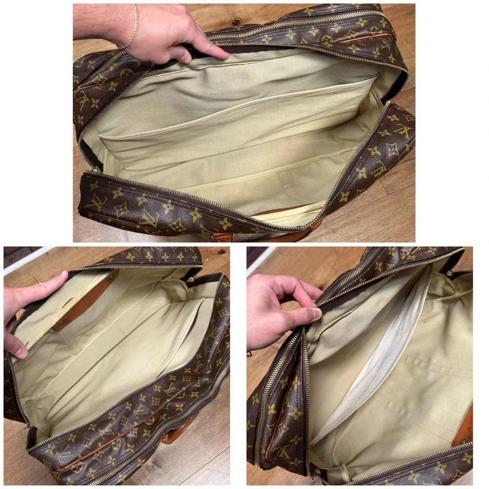 Louis Vuitton Sirius Double Zip Monogram‎ Large Travel Bag Vintage Authentic